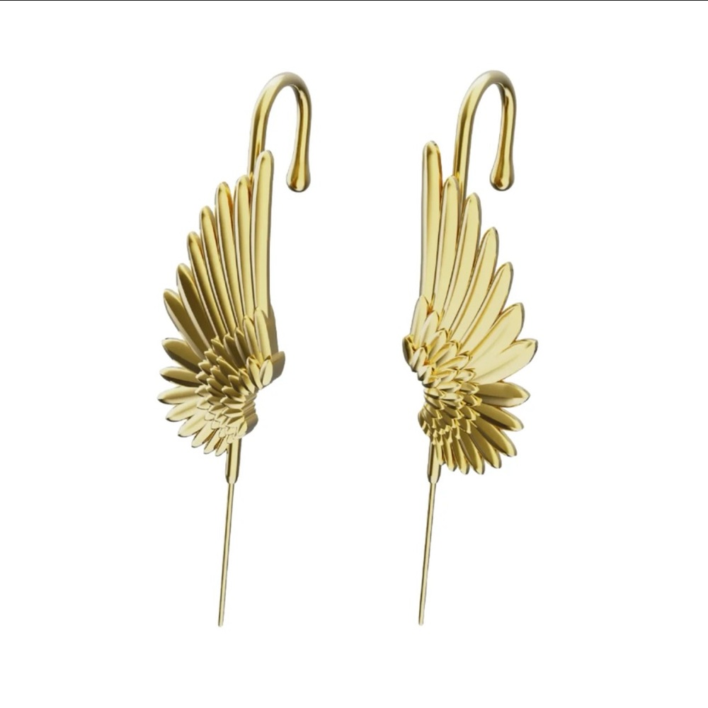Oreylo Gold Celestial Wing Earrings